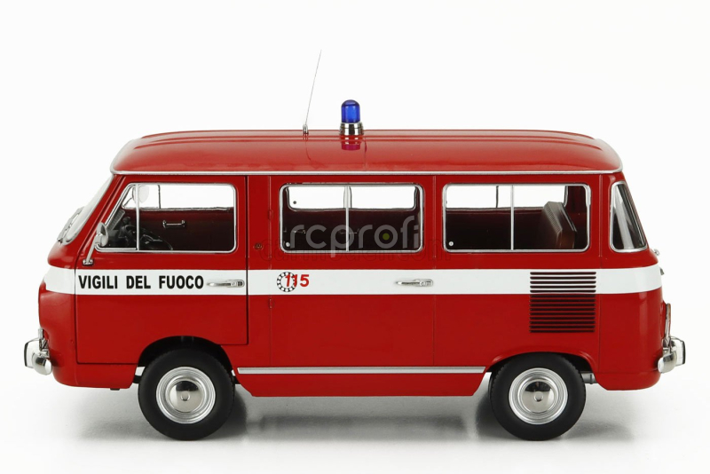 Mitica-diecast Fiat Fiat 850 Familiare Vigili Del Fuoco 1970 – Interno Brown 1:18 Red