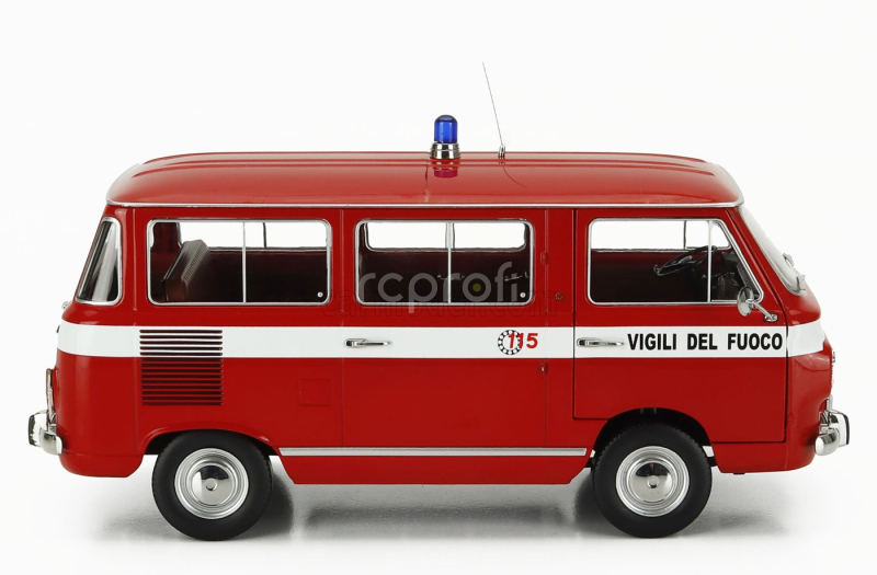 Mitica-diecast Fiat Fiat 850 Familiare Vigili Del Fuoco 1970 – Interno Brown 1:18 Red