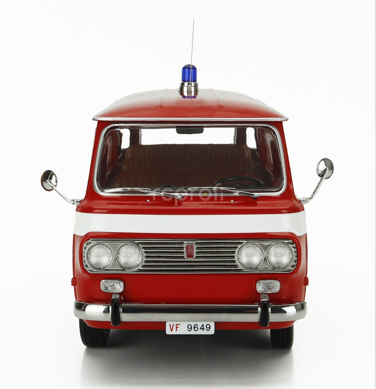 Mitica-diecast Fiat Fiat 850 Familiare Vigili Del Fuoco 1970 – Interno Brown 1:18 Red