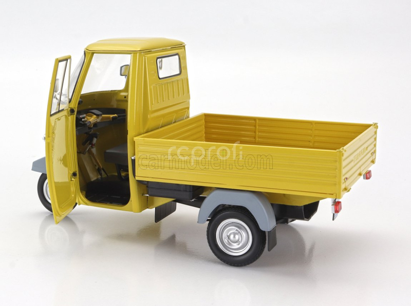 Mitica-diecast Piaggio Ape P501 Open 1979 - Con Vetrina - With Showcase 1:18 Giallo Texas