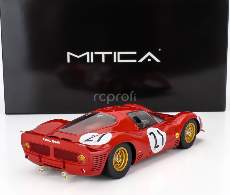 Mitica-r Ferrari 330 P3 4.0l V12 Coupe Ch.0848 Team Ferrari Sefac N 21 24h Le Mans 1966 Lorenzo Bandini - Jean Guichet 1:18 Red