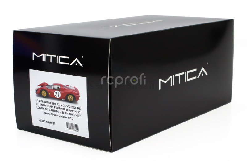 Mitica-r Ferrari 330 P3 4.0l V12 Coupe Ch.0848 Team Ferrari Sefac N 21 24h Le Mans 1966 Lorenzo Bandini - Jean Guichet 1:18 Red
