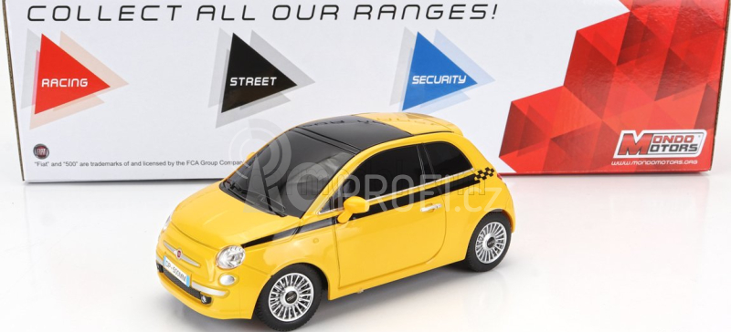 Mondomotors Fiat Nuova 500 2007 1:24 Žlutá