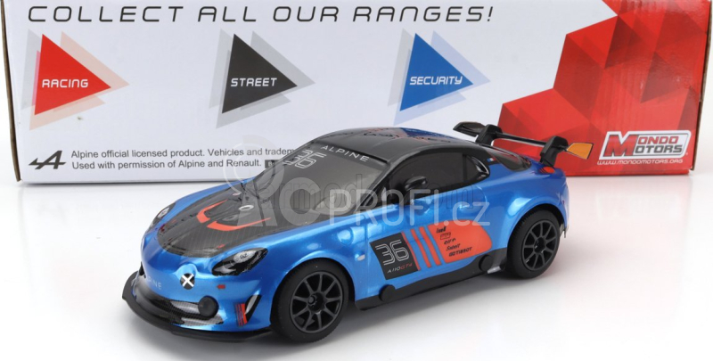 Mondomotors Renault Alpine A110 N 36 Gt4 Racing 2021 1:24 Modrá Černá