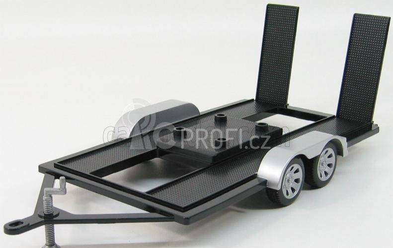 Motor-max Accessories Carrello Trasporto Auto 2-assi - Car Transporter Trailer 1:18 Černá Stříbrná