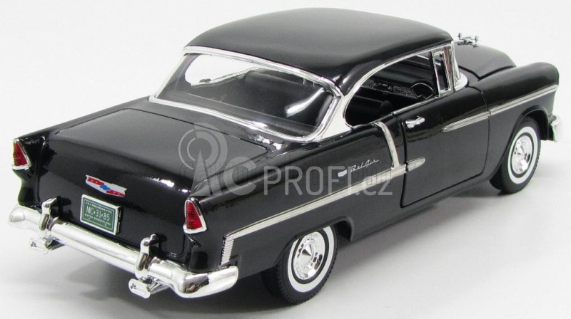 Motor-max Chevrolet Bel Air Cabriolet Closed 1955 1:18 Černá Stříbrná