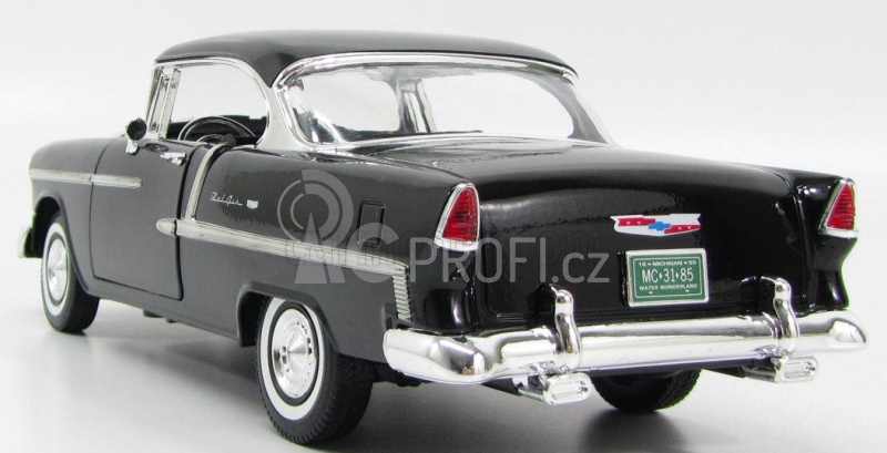 Motor-max Chevrolet Bel Air Cabriolet Closed 1955 1:18 Černá Stříbrná