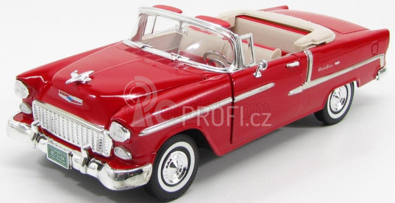 Motor-max Chevrolet Bel Air Cabriolet Closed 1955 1:18 Červený Krém