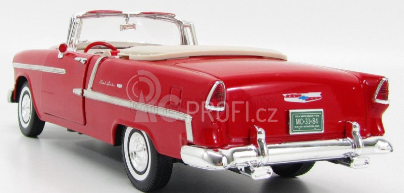Motor-max Chevrolet Bel Air Cabriolet Closed 1955 1:18 Červený Krém
