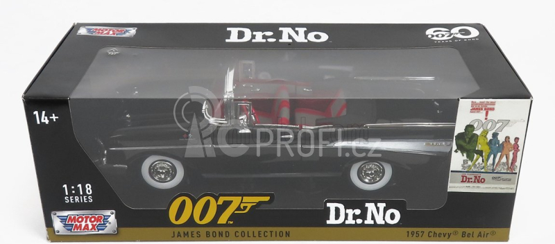 Motor-max Chevrolet Bel Air Cabriolet - Spider 1955 - 007 James Bond - Dr. No  - Licenza Di Uccidere 1:18 Black