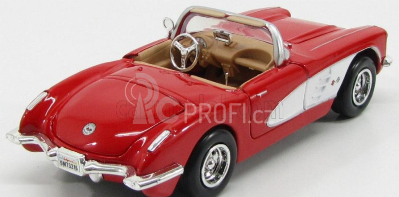 Motor-max Chevrolet Corvette Cabriolet 1959 1:24 Červená Bílá