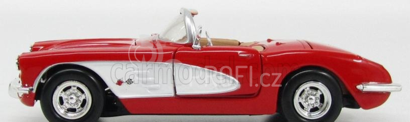 Motor-max Chevrolet Corvette Cabriolet 1959 1:24 Červená Bílá