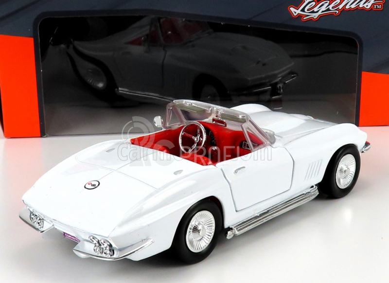 Motor-max Chevrolet Corvette Cabriolet 1967 1:24 Bílá