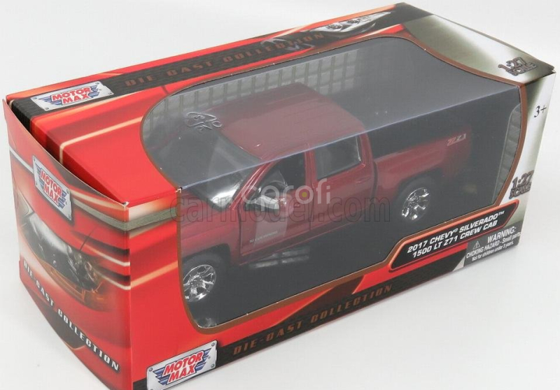 Motor-max Chevrolet Silverado 1500 Lt-z71 Crew Cab Pick-up 2017 1:27 Red Met