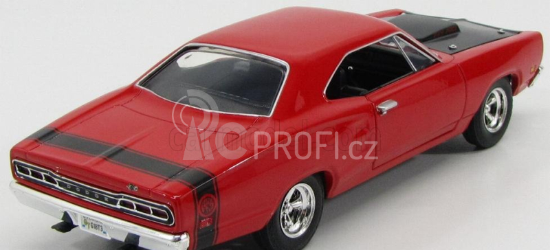 Motor-max Dodge Coronet Coupe 2-door Six Pack 1969 - Super Bee 1:24 Červený Mat Černý