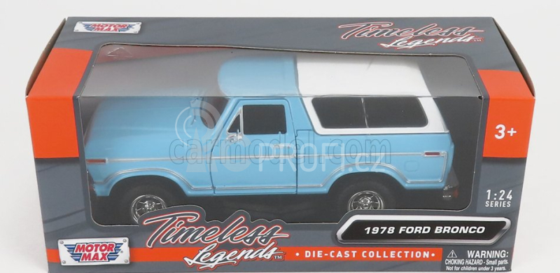 Motor-max Ford usa Bronco Hard-top Closed 1978 1:24 Světle Modrá Bílá