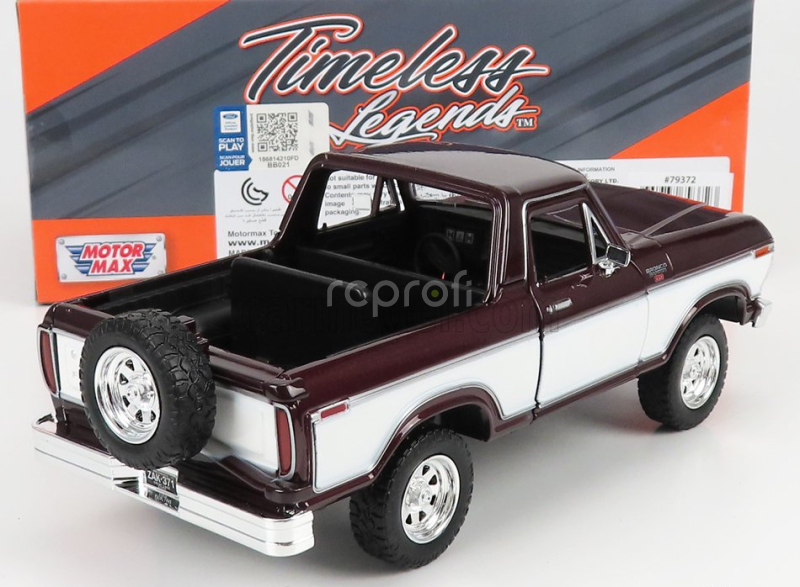 Motor-max Ford usa Bronco Hard-top Open 1978 1:24 Burgundská Bílá
