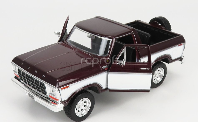 Motor-max Ford usa Bronco Hard-top Open 1978 1:24 Burgundská Bílá