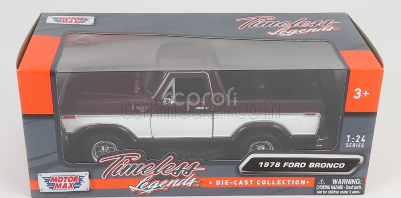 Motor-max Ford usa Bronco Hard-top Open 1978 1:24 Burgundská Bílá