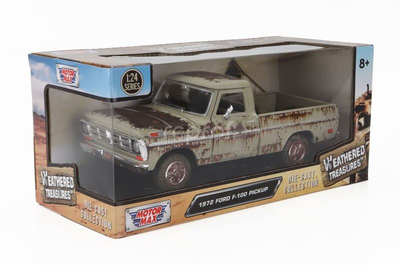 Motor-max Ford usa F-100 Pick-up Weathered Treasure 1972 1:24 Ruggine - Rust