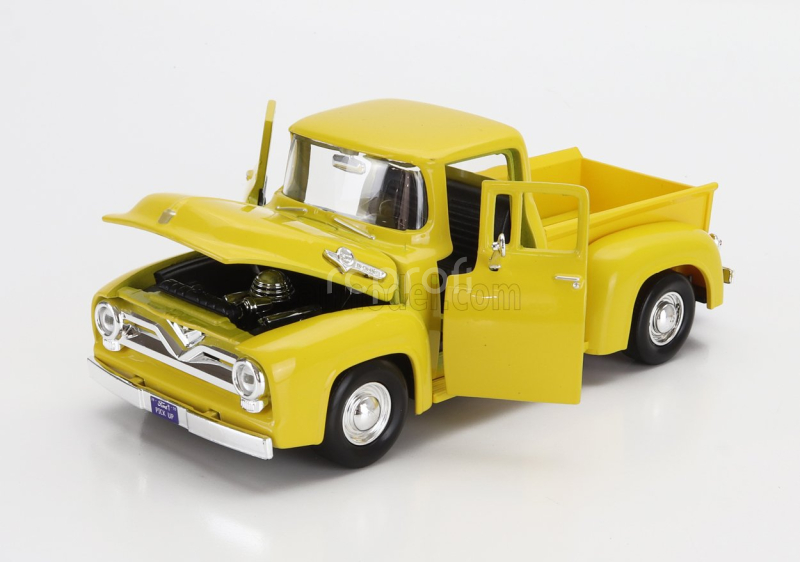 Motor-max Ford usa F-100 Pick-up With Trailer Roulotte 1955 1:24 Žluté Dřevo