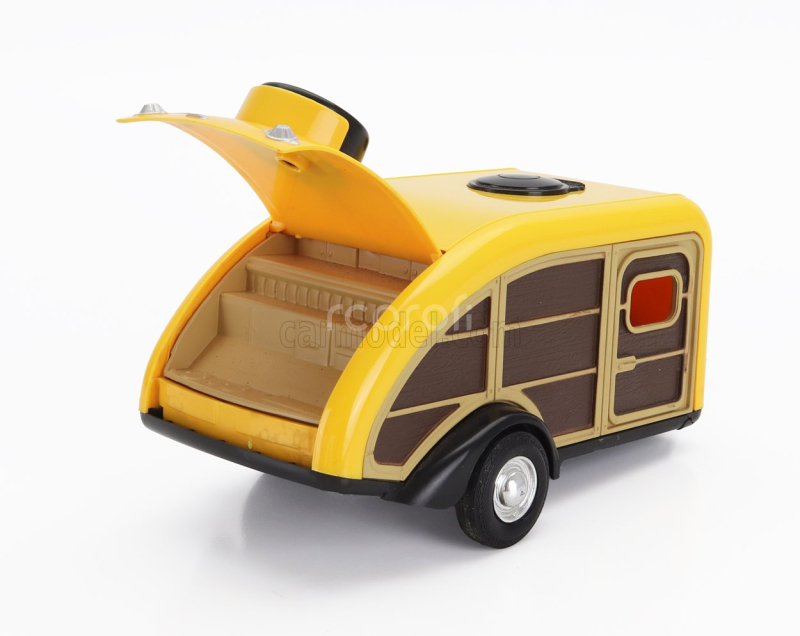 Motor-max Ford usa F-100 Pick-up With Trailer Roulotte 1955 1:24 Žluté Dřevo