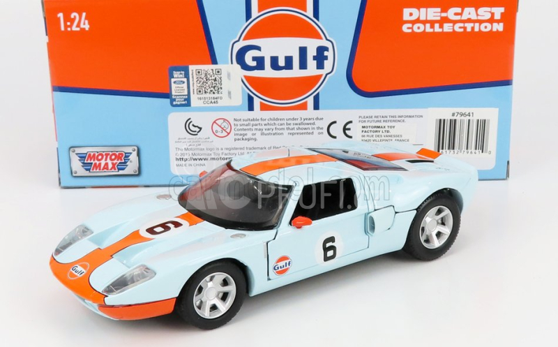 Motor-max Ford usa Gt Gulf N 6 1968 1:24 Světle Modrá Oranžová