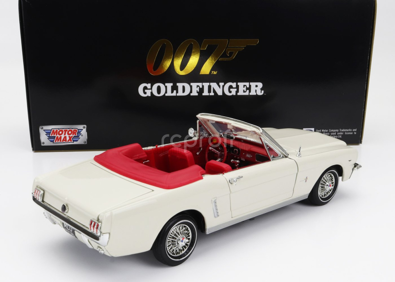 Motor-max Ford usa Mustang Cabriolet Open 1964 - James Bond 007 - Goldfinger - Missione Goldfinger 1:18 Bílá