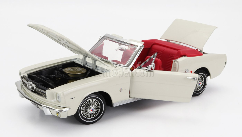 Motor-max Ford usa Mustang Cabriolet Open 1964 - James Bond 007 - Goldfinger - Missione Goldfinger 1:18 Bílá