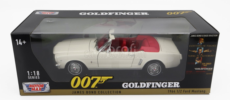 Motor-max Ford usa Mustang Cabriolet Open 1964 - James Bond 007 - Goldfinger - Missione Goldfinger 1:18 Bílá