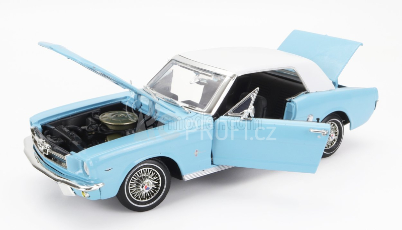 Motor-max Ford usa Mustang Convertible Spider 1967 - 007 James Bond - Thunderball - Operazione Tuono 1:18 Světle Modrá Bílá