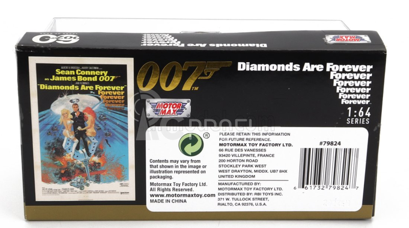 Motor-max Ford usa Mustang Mach-1 Coupe 1971 - 007 James Bond - Diamonds Are Forever - Una Cascata Di Diamanti 1:64 Red