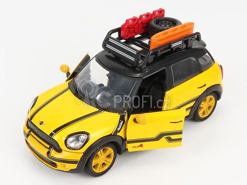Motor-max Mini Cooper S Countryman With Roof Rack 2011 1:24 Žlutá Černá