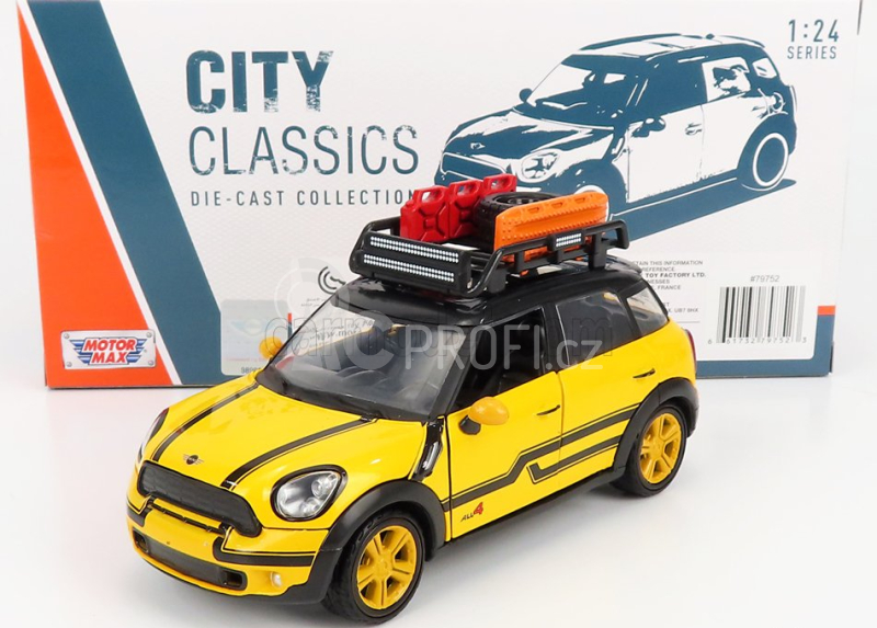 Motor-max Mini Cooper S Countryman With Roof Rack 2011 1:24 Žlutá Černá