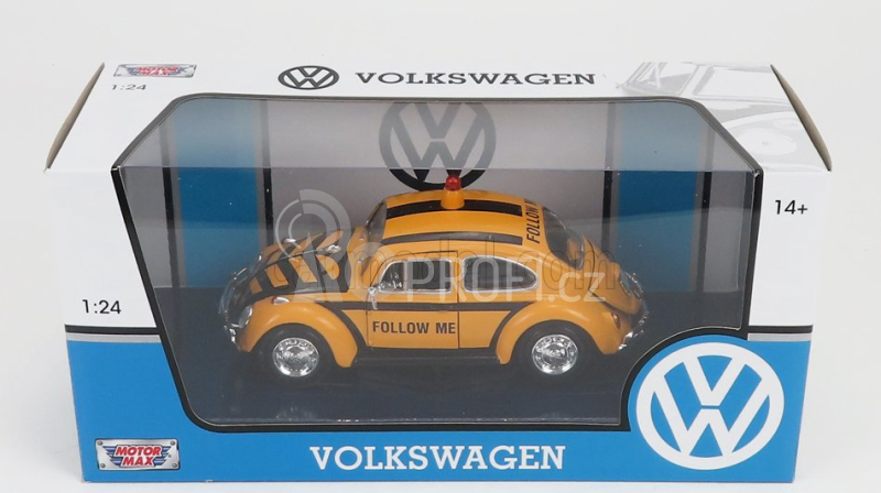 Motor-max Volkswagen Beetle Airport Follow Me Service Car 1968 1:24 Žlutá Černá