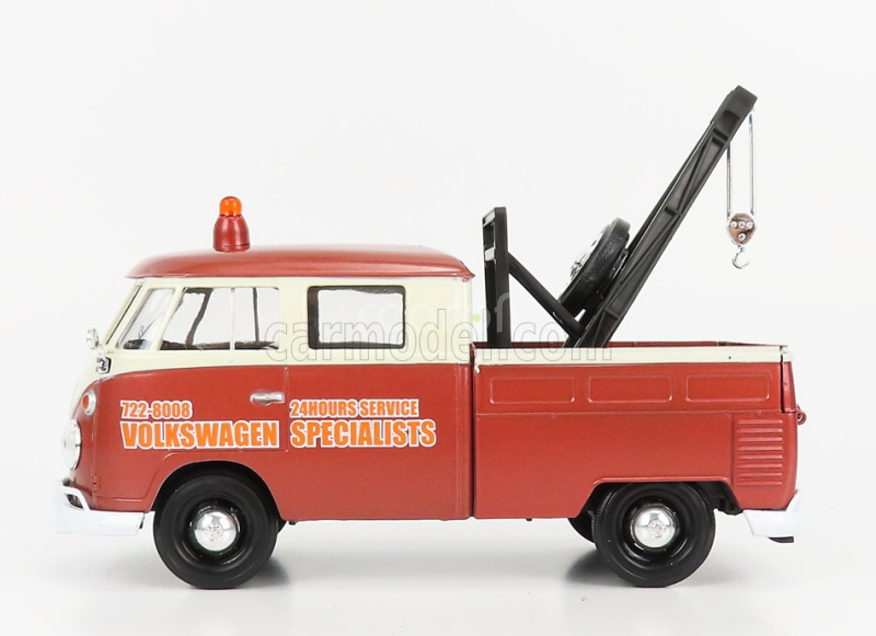 Motor-max Volkswagen T1 Type 2 Double Cabine Pick-up 1961 - Carro Attrezzi - Wrecker Road Service 1:24 Hnědá Béžová