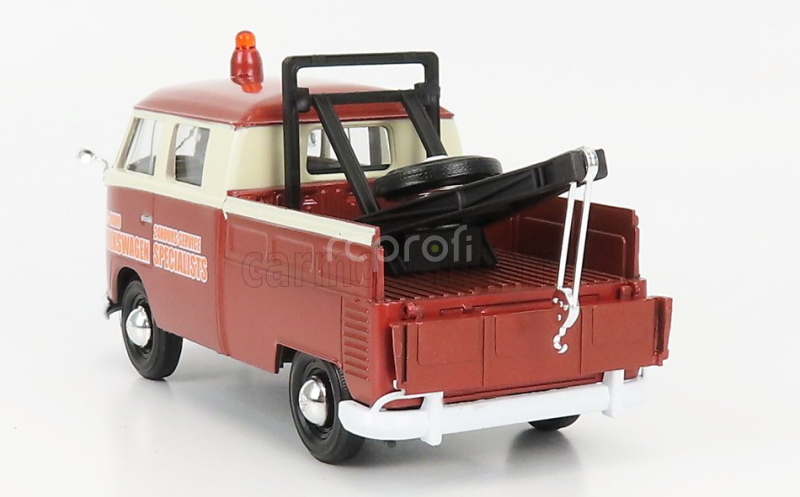 Motor-max Volkswagen T1 Type 2 Double Cabine Pick-up 1961 - Carro Attrezzi - Wrecker Road Service 1:24 Hnědá Béžová