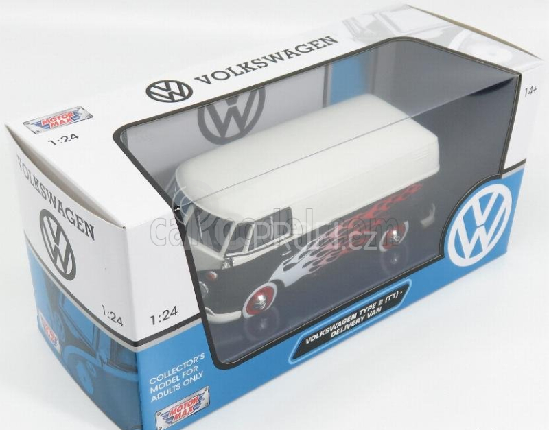 Motor-max Volkswagen T1 Type 2 Van Custom Garage 1962 1:24 Matná Černá Bílá