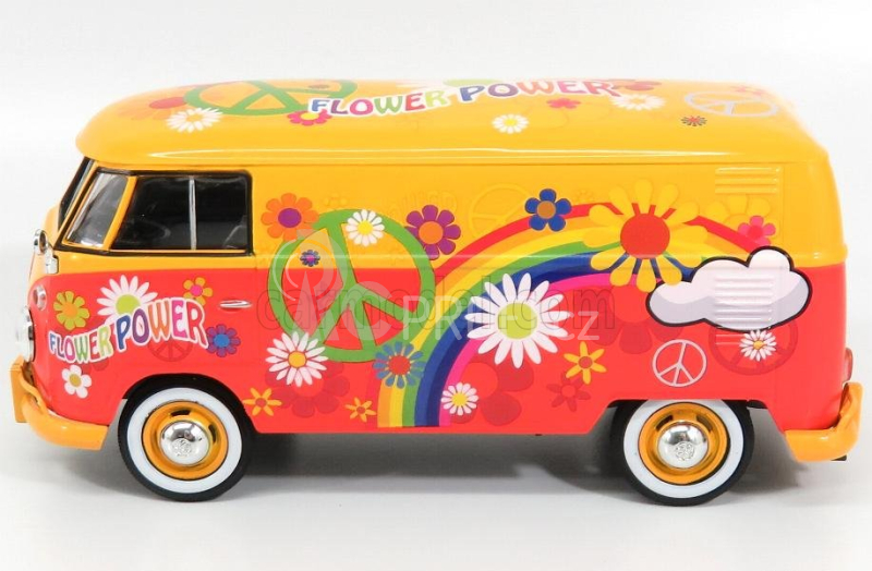 Motor-max Volkswagen T1 Type 2 Van Flower Prower 1962 1:24 Oranžová Červená
