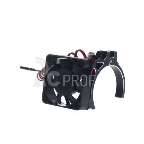 Motor větráček 40x40mm s hliníkovým držákem - černý