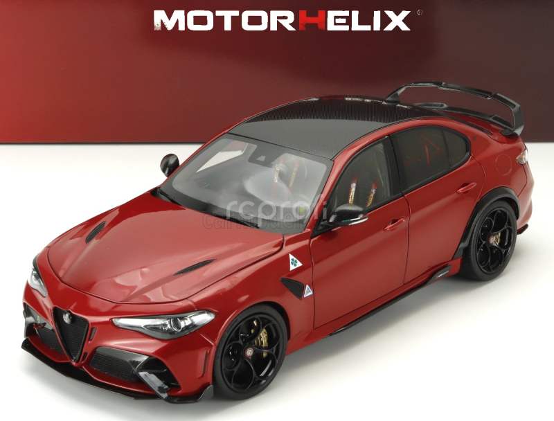 Motorhelix Alfa romeo Giulia Gtam With Engine And Accessories 2021 1:18 Red Met