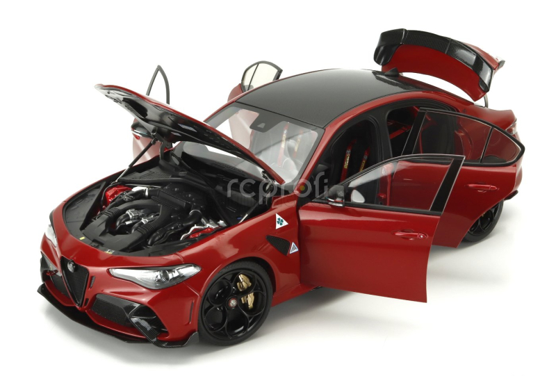 Motorhelix Alfa romeo Giulia Gtam With Engine And Accessories 2021 1:18 Red Met