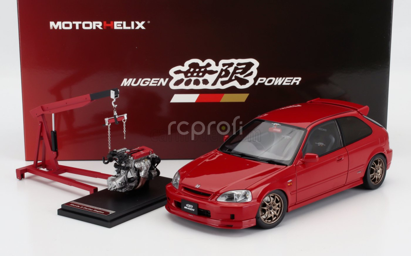 Motorhelix Honda Civic Ek9 Type R Mugen With Engine And Accessories 1999 1:18 Red