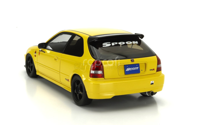 Motorhelix Honda Civic Ek9 Type R Spoon With Engine And Accessories 1999 1:18 Žlutý Černý Uhlík