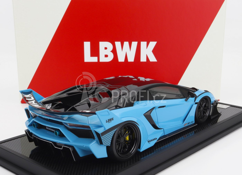 Motorhelix Lamborghini Aventador Gt Evo Lbwk Lb-works 2019 1:18 Nebesky Modrá Uhlíková Čerň
