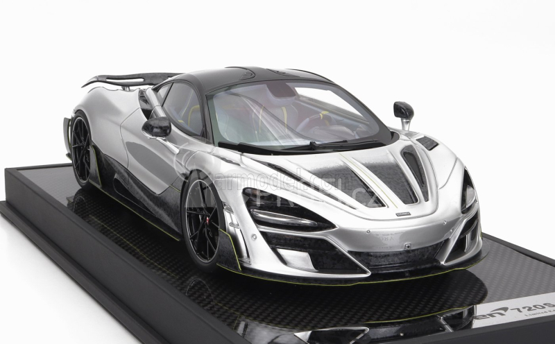 Motorhelix Mclaren 720s Mansory 2019 1:18 Stříbrný Uhlík