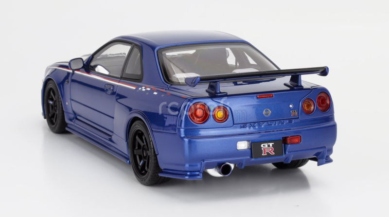 Motorhelix Nissan Skyline Gt-r (r34) Nismo Crs Coupe 2002 With Engine 1:18 Modrý Uhlík