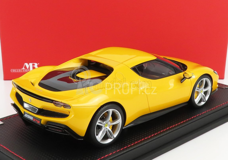 Mr-models Ferrari 296 Gtb Hybrid 830hp V6 2021 - Con Vetrina - With Showcase 1:18 Giallo Tristrato - Žlutý Met