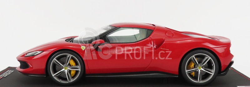 Mr-models Ferrari 296 Gtb Hybrid 830hp V6 2021 - Con Vetrina - With Showcase 1:18 Rosso Corsa - Červená