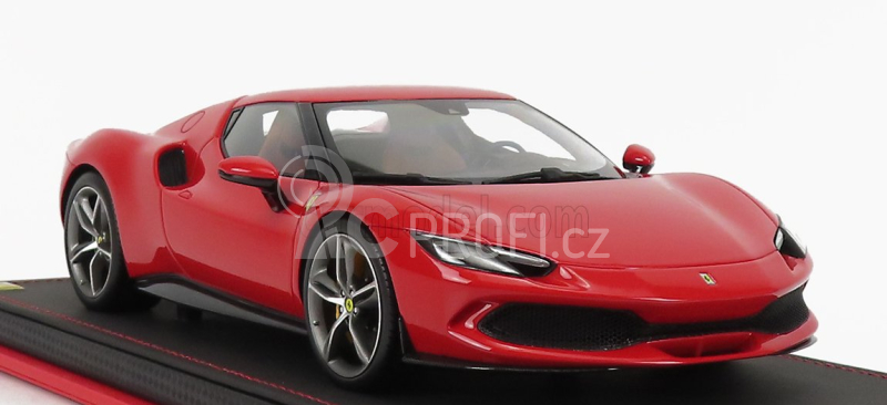 Mr-models Ferrari 296 Gtb Hybrid 830hp V6 2021 - Con Vetrina - With Showcase 1:18 Rosso Corsa - Červená